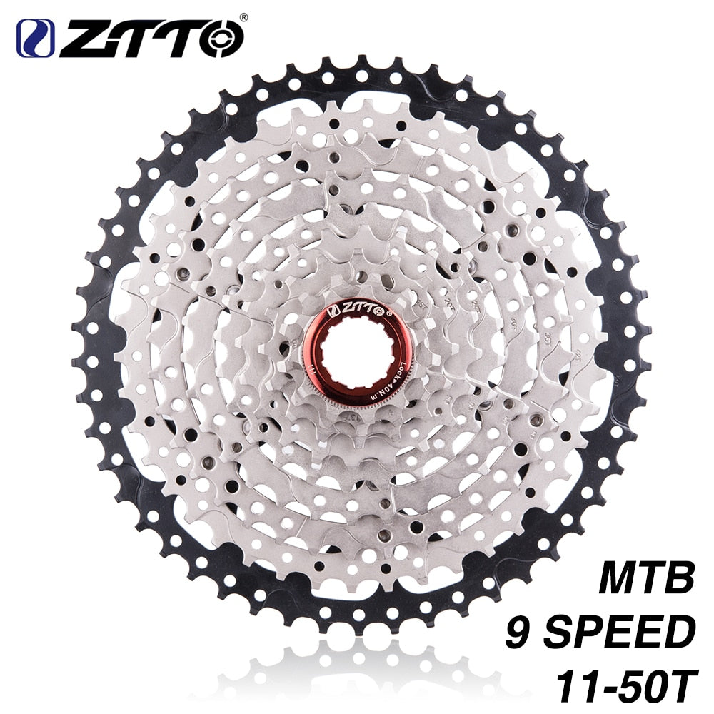 ZTTO MTB 9 Speed 11-50T Cassette Mountain Bike Sprockets 9s Flywheel 50T 9v  K7 Wide Ratios 9speed Compatible M430 M4000 M590