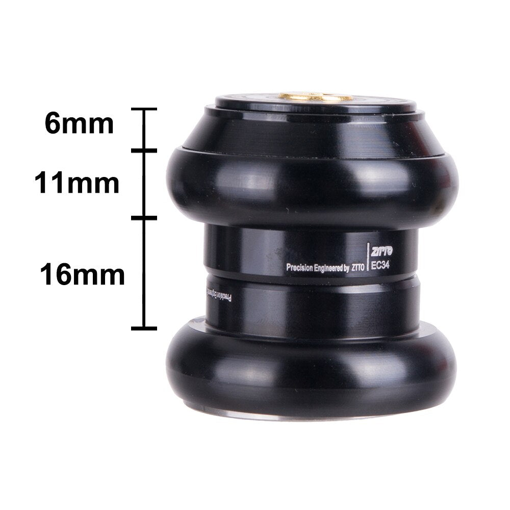 ZTTO 3434S MTB Road Bike Threadless Headset 34mm EC34 CNC 1-1/8 28.6 Straight Tube Fork 34 Conventional Threadless Headset