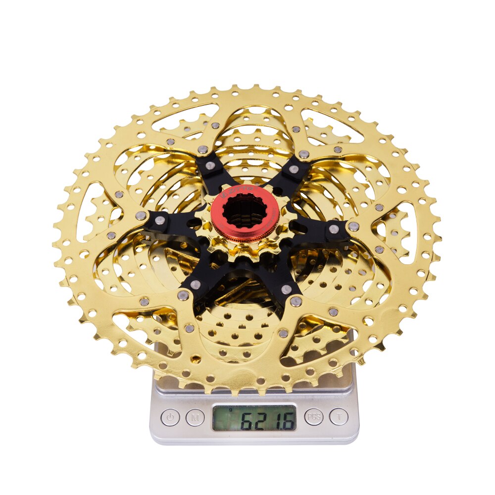 ZTTO MTB 11 Speed 11 -50T Cassette L Golden UltraLight 11s Gold Wide Ratio Freewheel Sprockets for MTB Mountain Bike Bicycle k7