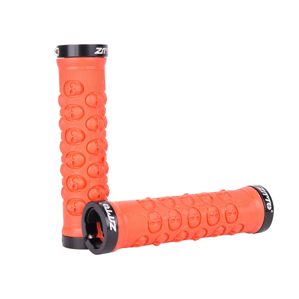 ZTTO Bicycle Parts MTB Handlebar Grips TPR Rubber Anti Slip Grips For MTB Folding Bike Skull AG-23 1Pair