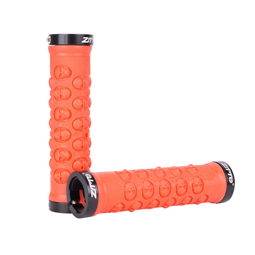 ZTTO Bicycle Parts MTB Handlebar Grips TPR Rubber Anti Slip Grips For MTB Folding Bike Skull AG-23 1Pair