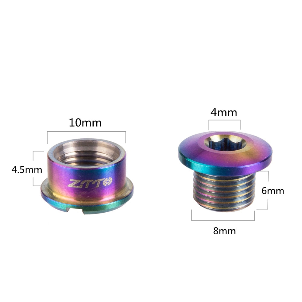 ZTTO 5PCS Titanium Chainring Bolt Bicycle Chainwheel Screws Road MTB Bicycle Disc Screw for Crankset Bicycle Parts