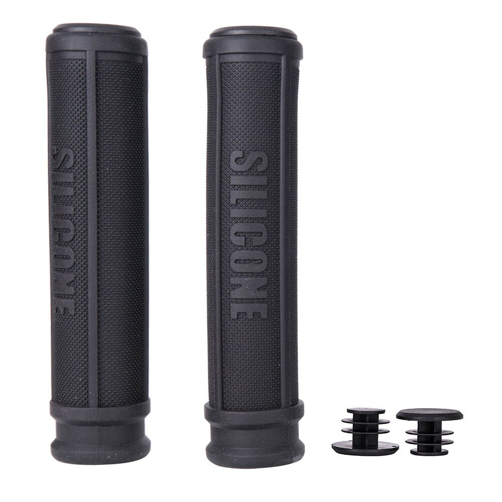ZTTO 1 Pair Pure Silicone Gel Durable Shock-Proof Anti-Slip Bicycle Grips with Bar Plug For MTB Mountain Bike Road Bicycle Parts
