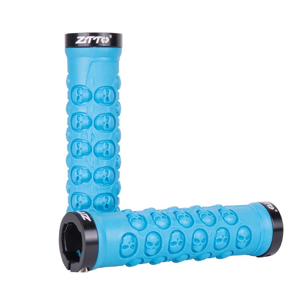 ZTTO Bicycle Parts MTB Handlebar Grips TPR Rubber Anti Slip Grips For MTB Folding Bike Skull AG-23 1Pair