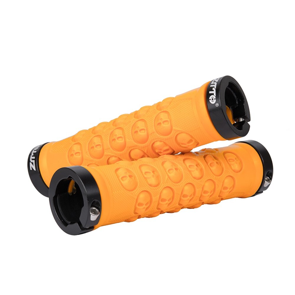 ZTTO Bicycle Parts MTB Handlebar Grips TPR Rubber Anti Slip Grips For MTB Folding Bike Skull AG-23 1Pair