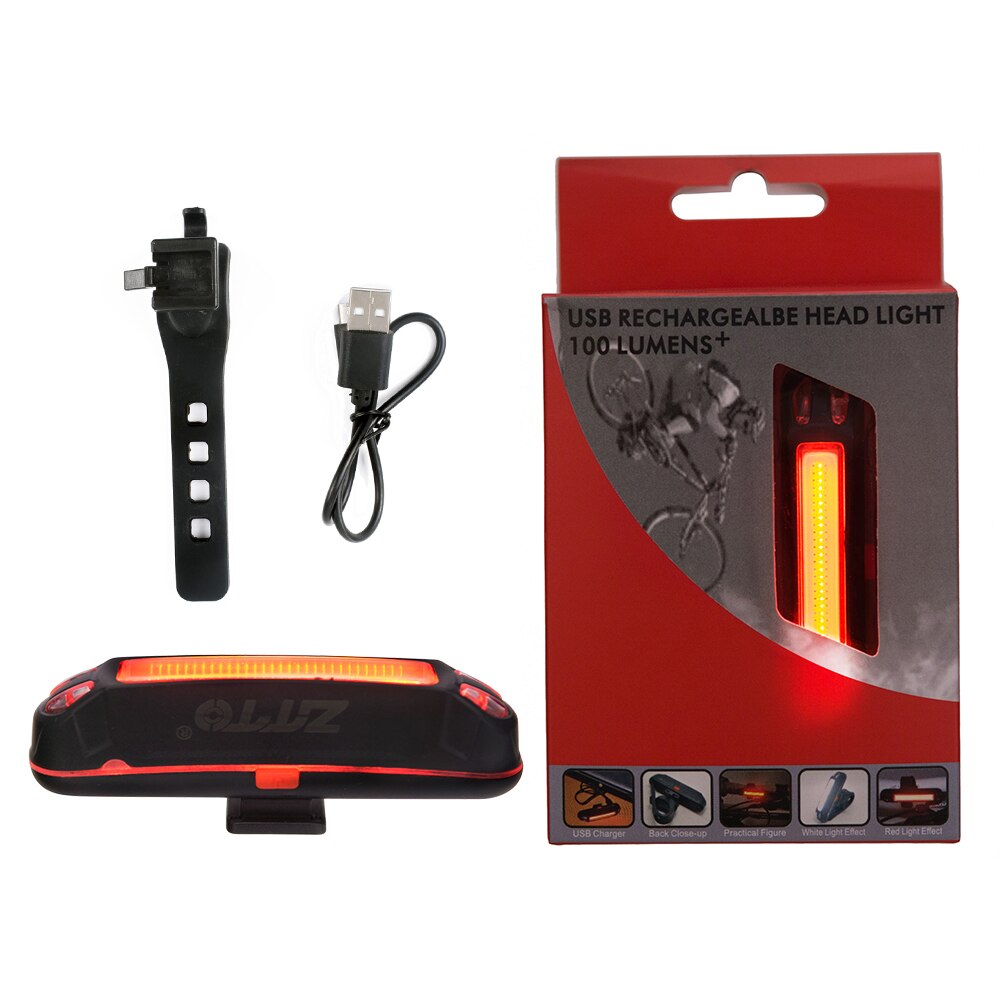 ZTTO Bicycle Accessories MTB Road Bike Waterproof Bicycle Cycling Front Rear USB Rechargeable Safe Warning 30LED 100 Lumen Light