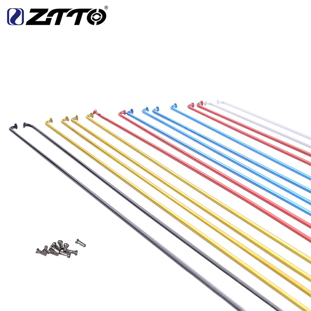 ZTTO Bike Parts MTB Road Bicycle Colourful High Strength Spokes With Spoke Nipples For 26 650B 27.5 29 700C Wheels 177mm-271mm