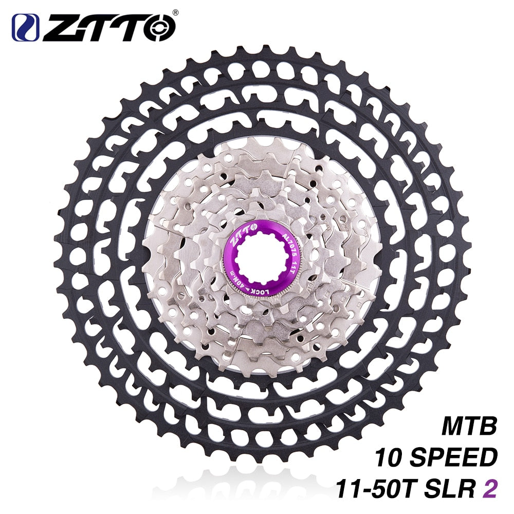 ZTTO MTB 10 Speed 11-50T SLR2 UltraLight Cassette For M7000 m6000 10s 50T k7 360g CNC Freewheel Bicycle Sprockets