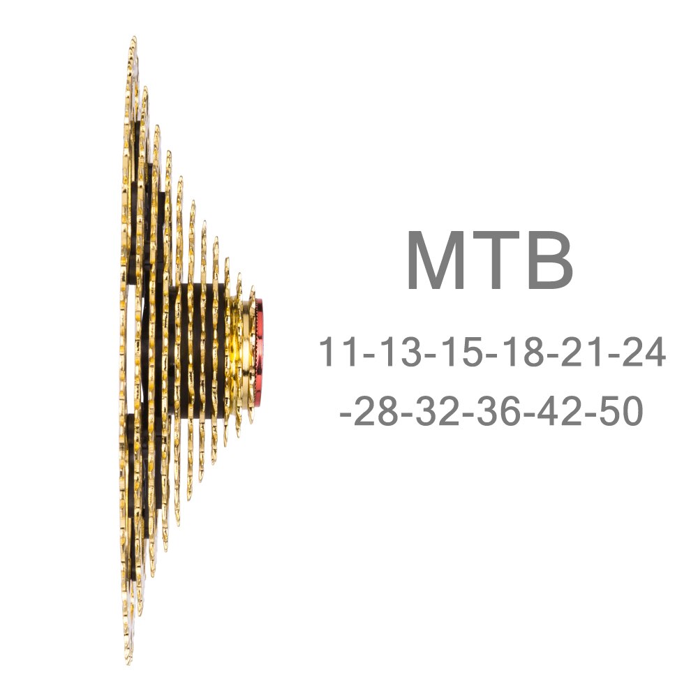 ZTTO MTB 11 Speed 11 -50T Cassette L Golden UltraLight 11s Gold Wide Ratio Freewheel Sprockets for MTB Mountain Bike Bicycle k7