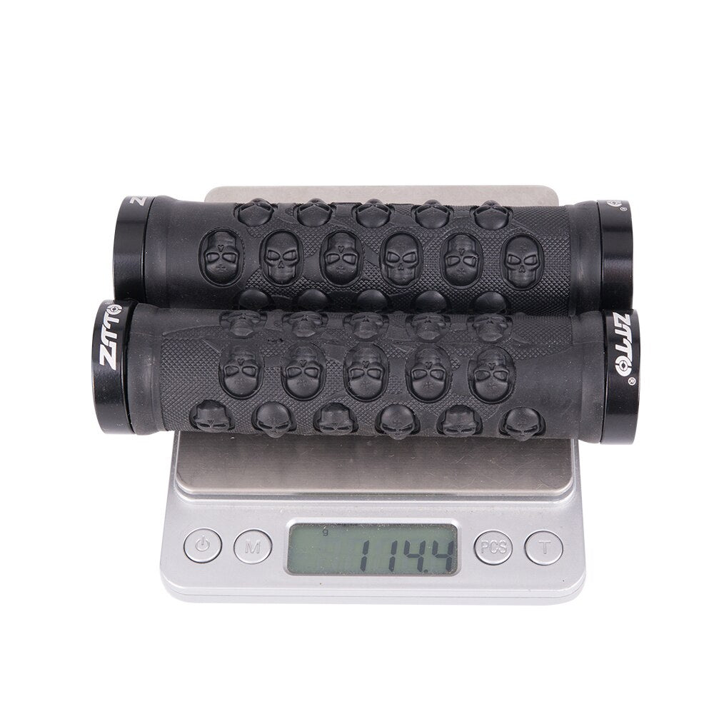 ZTTO Bicycle Parts MTB Handlebar Grips TPR Rubber Anti Slip Grips For MTB Folding Bike Skull AG-23 1Pair