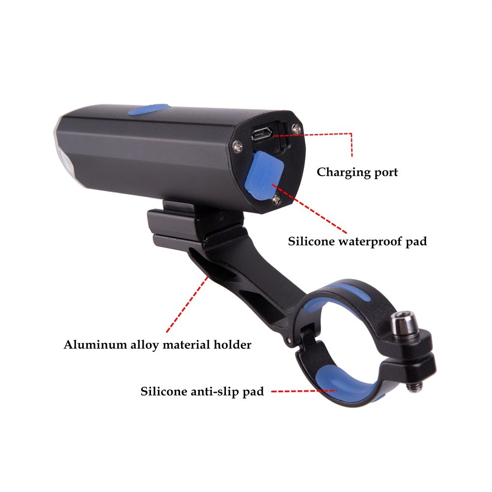 ZTTO Bicycle Light MTB Aluminum alloy Flashlight Bike High Brightness LED Front light Clamp Headlight Waterproof Recharge QL06
