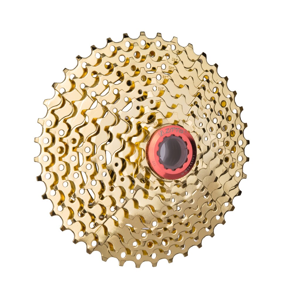 ZTTO 9 s 11- 40T Gold Cassette 9 Speed Wide Ratio Golden Durable Freewheel for MTB Mountain Bike Bicycle