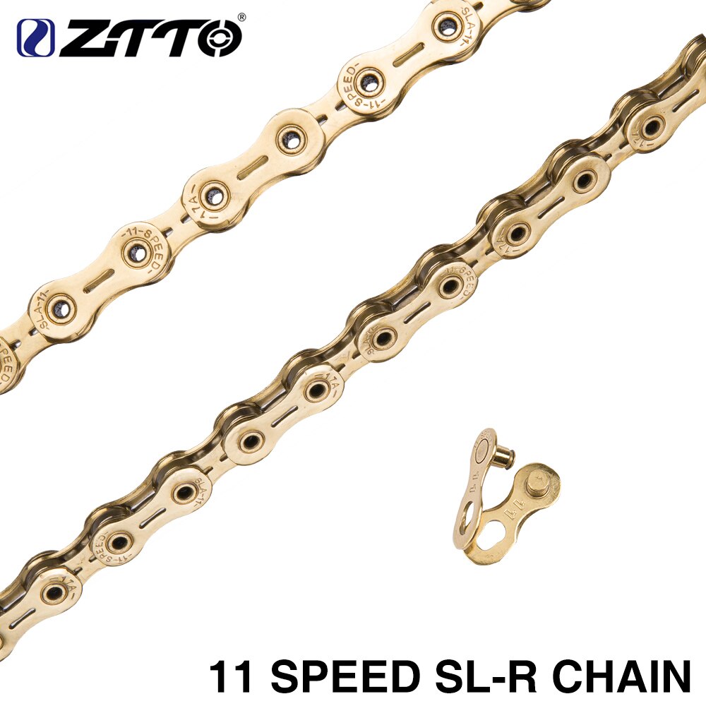 ZTTO 11 Speed Golden SLR Chain11s 22 s Road Bicycle ultralight Durable missing link Gold Chains for parts K7 MTB Mountain Bike