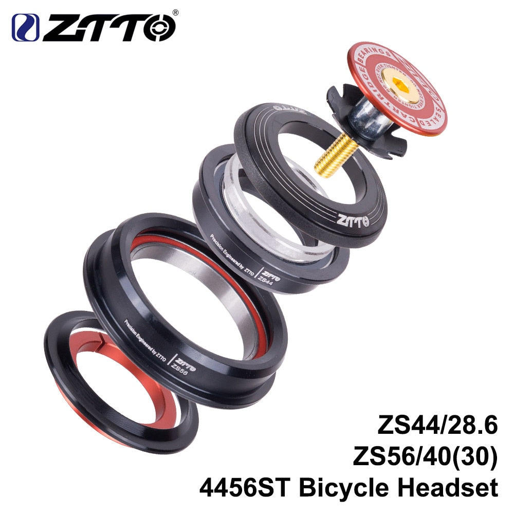 ZTTO Bicycle Internal Headset 44mm 56mm MTB Threadless Sealed Bearing 45 Degree ZS44 ZS56 Tapered Straight Fork Steerer 4456ST