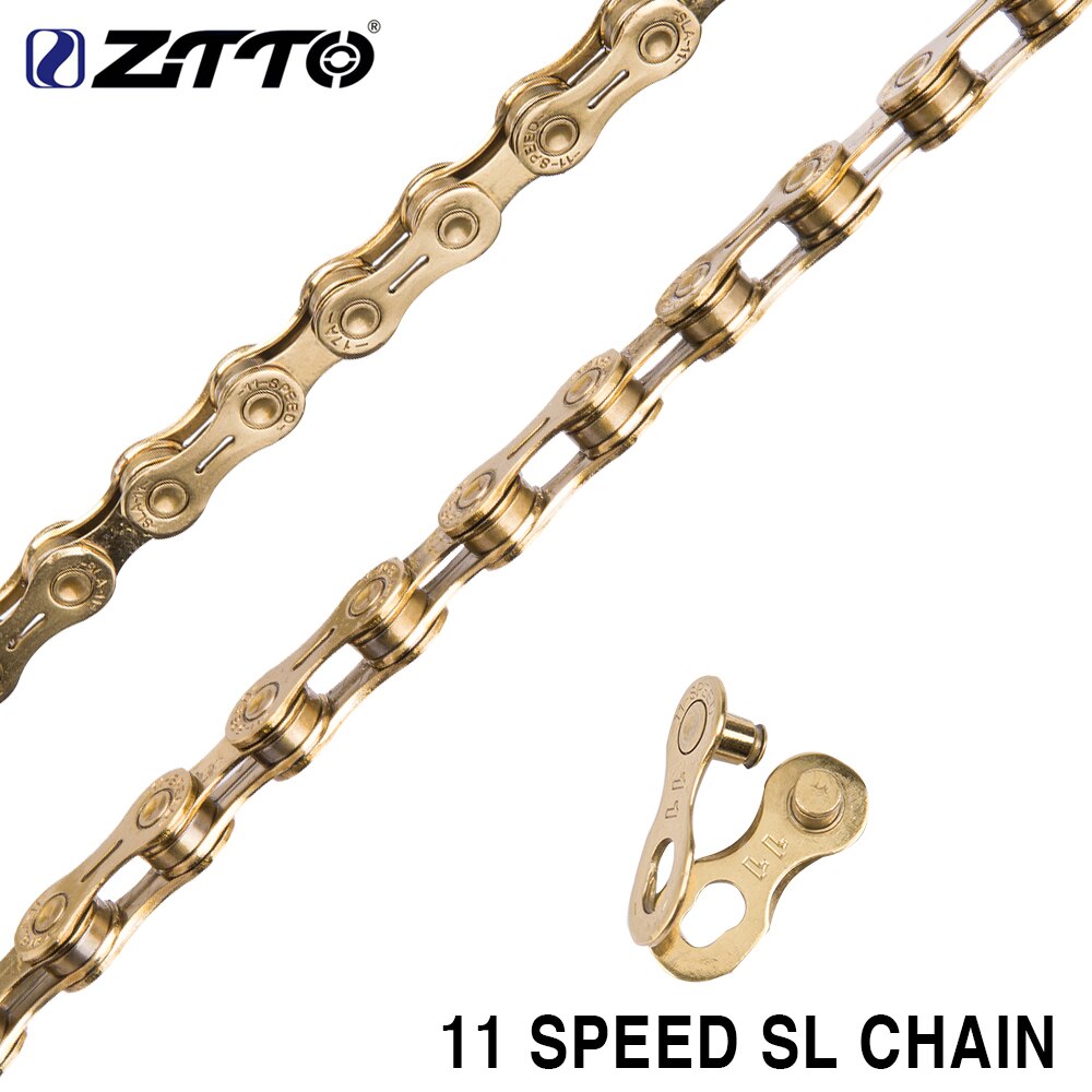 ZTTO Bicycle 11 Speed Golden Coating Chain 11v Hollow Technology 11s Gold Line MTB Mountain Road Bike High Quality Durable Link
