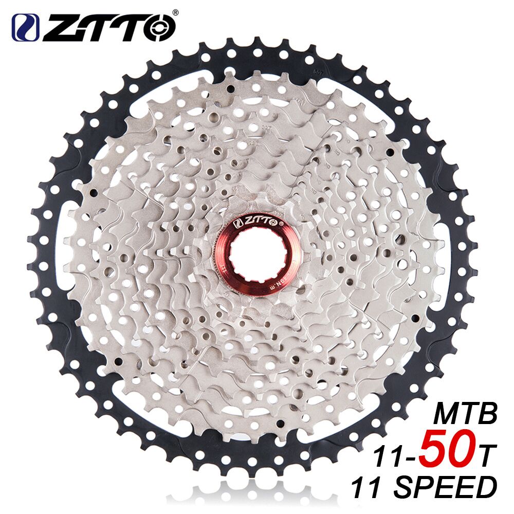 ZTTO 11s 11 Speed 11-50t Freewheel Cassette Black Silver Flywheel Wide Ratio durability for MTB Mountain Bicycle