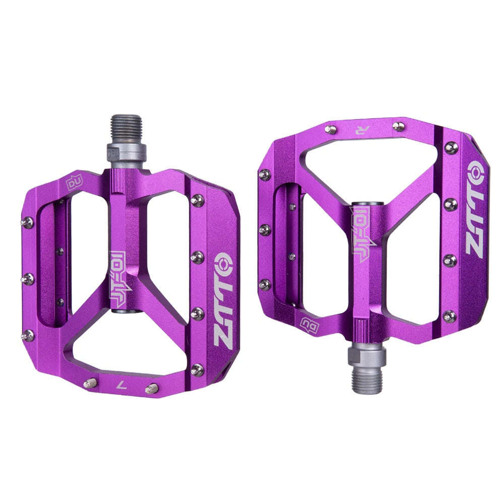ZTTO MTB Bearing Aluminum Alloy Flat Pedal Bicycle Good Grip Lightweight 9/16 Pedals Big For Gravel Bike Enduro Downhill JT01