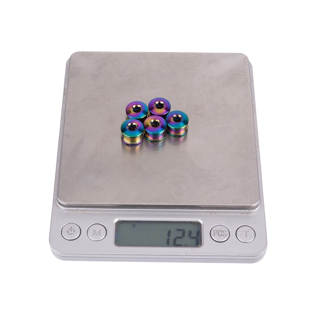ZTTO 5PCS Titanium Chainring Bolt Bicycle Chainwheel Screws Road MTB Bicycle Disc Screw for Crankset Bicycle Parts