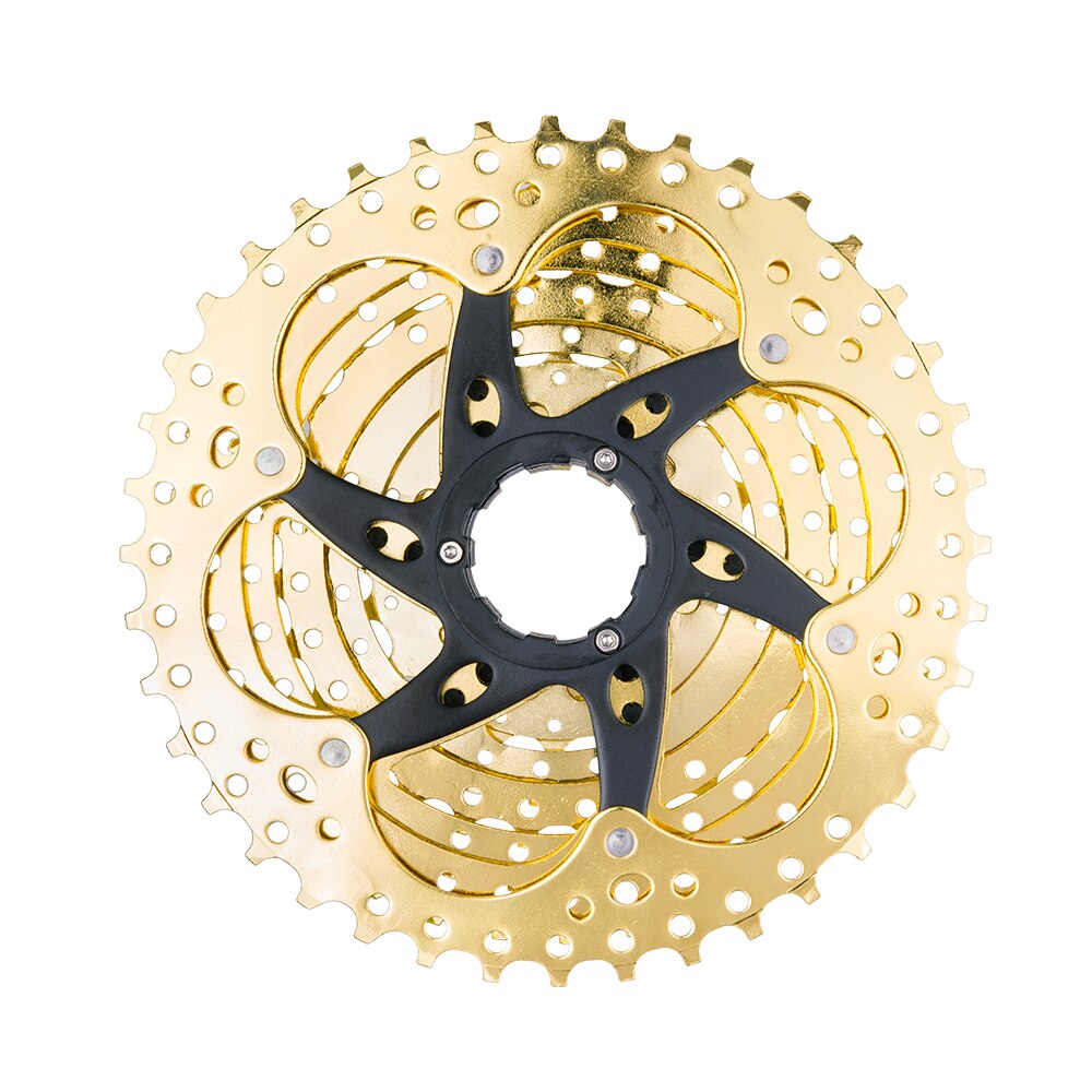 ZTTO 9 s 11- 40T Gold Cassette 9 Speed Wide Ratio Golden Durable Freewheel for MTB Mountain Bike Bicycle
