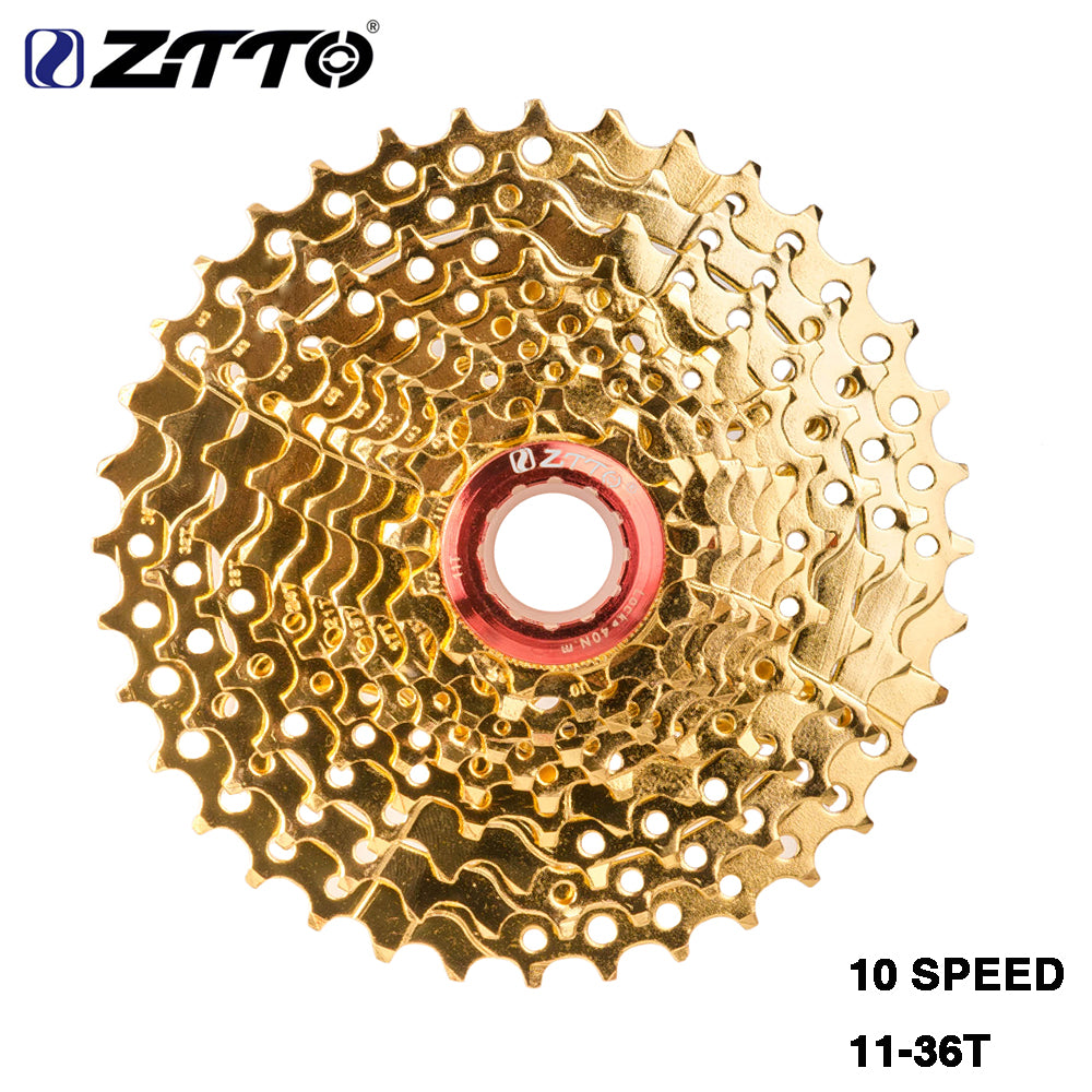 ZTTO 10 Speed Gold Freewheel 10s Cassette 11-36 T Golden Flywheel durablefor M610 XT M785 SLX M670 M975 K7 NX GX MTB parts