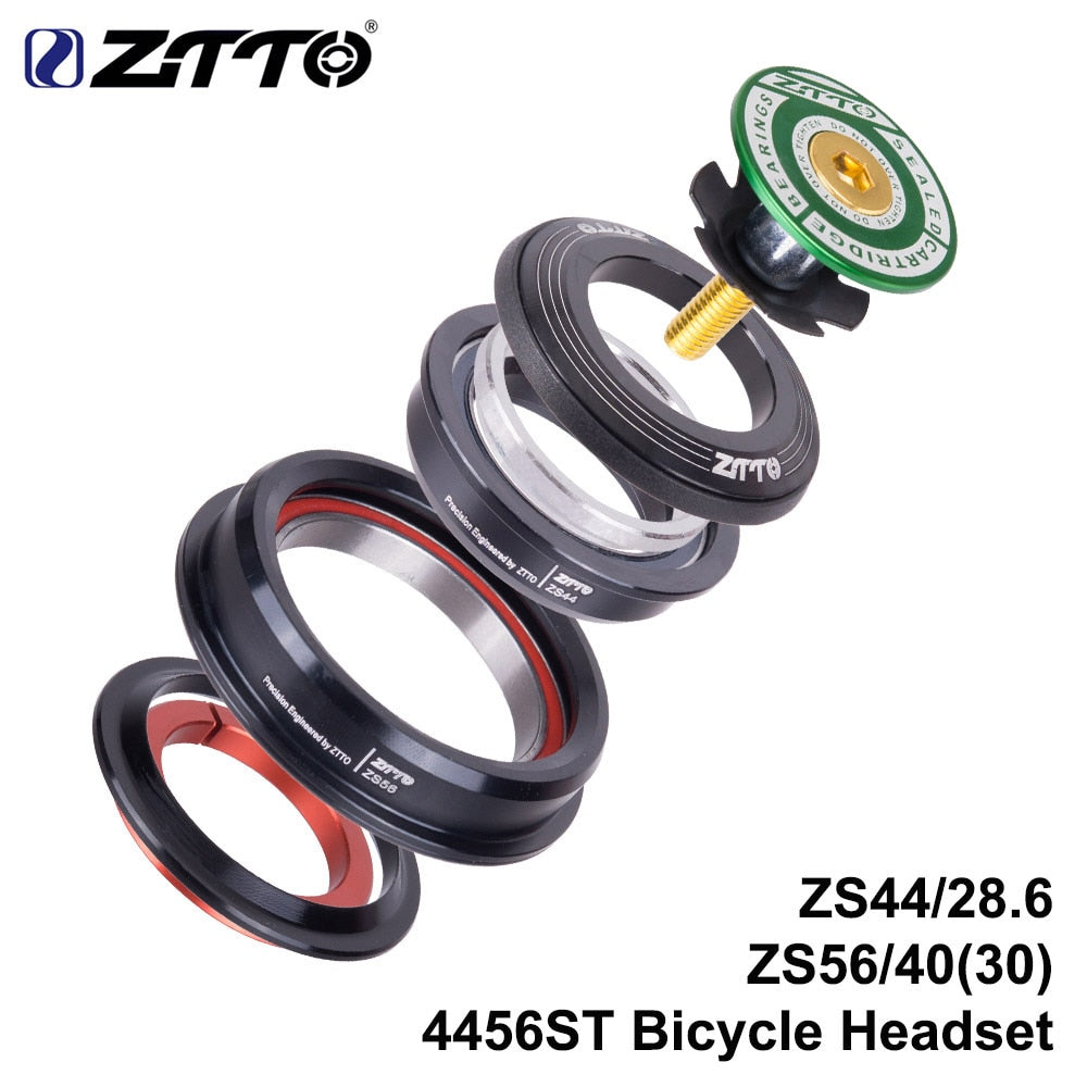 ZTTO Bicycle Internal Headset 44mm 56mm MTB Threadless Sealed Bearing 45 Degree ZS44 ZS56 Tapered Straight Fork Steerer 4456ST