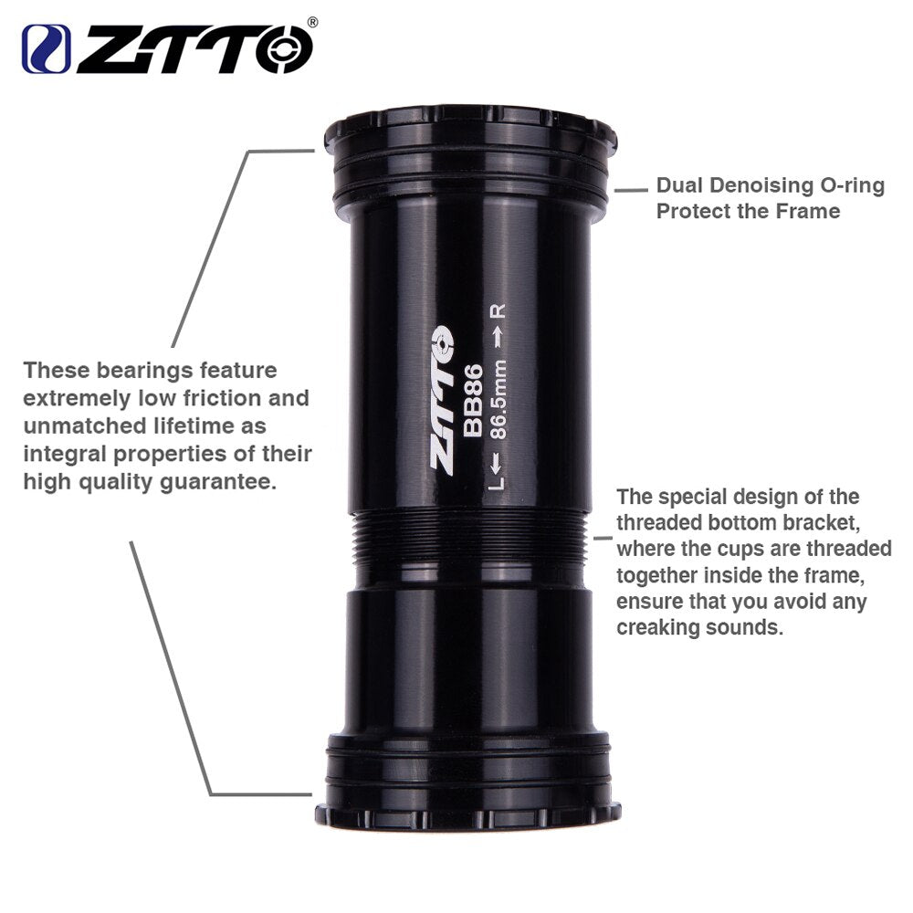ZTTO BB86 24mm CERAMIC BB92 BB90 Press Fit Bottom Brackets Thread Lock for Road Bicycle Mountain Bike 24 Shaft Crankset Chainset