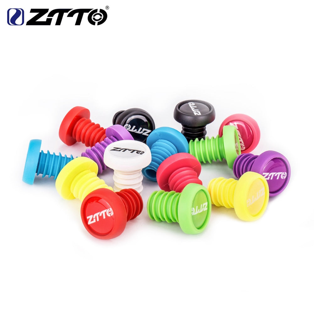 ZTTO Bicycle Silica Gel Colorful handlebar ends MTB Grips cap cover Impact protected bar Plugs