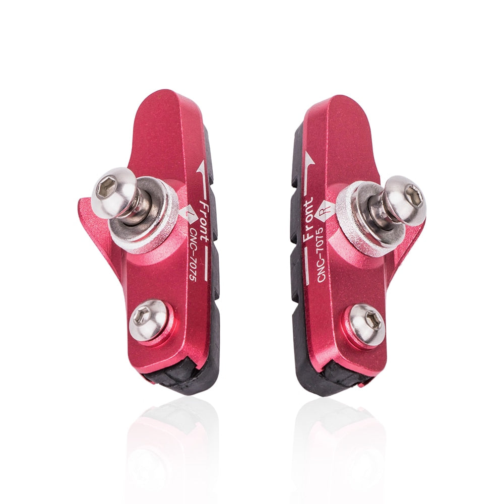 ZTTO Road Bike Caliper Brake Pads Replaceable Rubber CNC Aluminum Shell 1Pair Block Lightweight Braking Shoes For Carbon Part