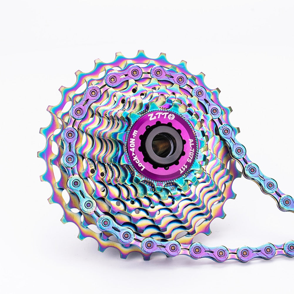 ZTTO Gravel Bike 11 Speed 11-36T UltraLight Cassette Road Bicycle Sprocket Colorful 11Speed 34T Rainbow K7 11v 32T 11-28T 105