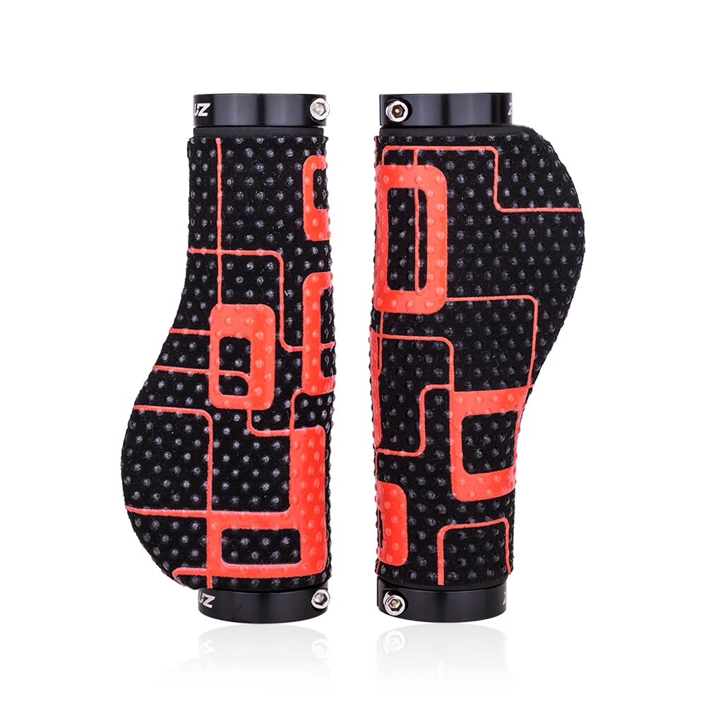 MTB Road Bike Handlebar Anti-slip Handle Grip Lock Bar Bicycle Red Black Rubber Grips High Density Sponge Bicycle Parts