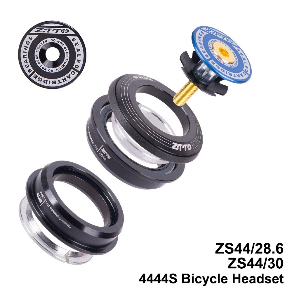 ZTTO MTB Bicycle 4444S Headset 44mm ZS44 1-1/8" 28.6mm Straight Tube Fork Mountain Road Bike Frame Low Profile Semi-Integrated