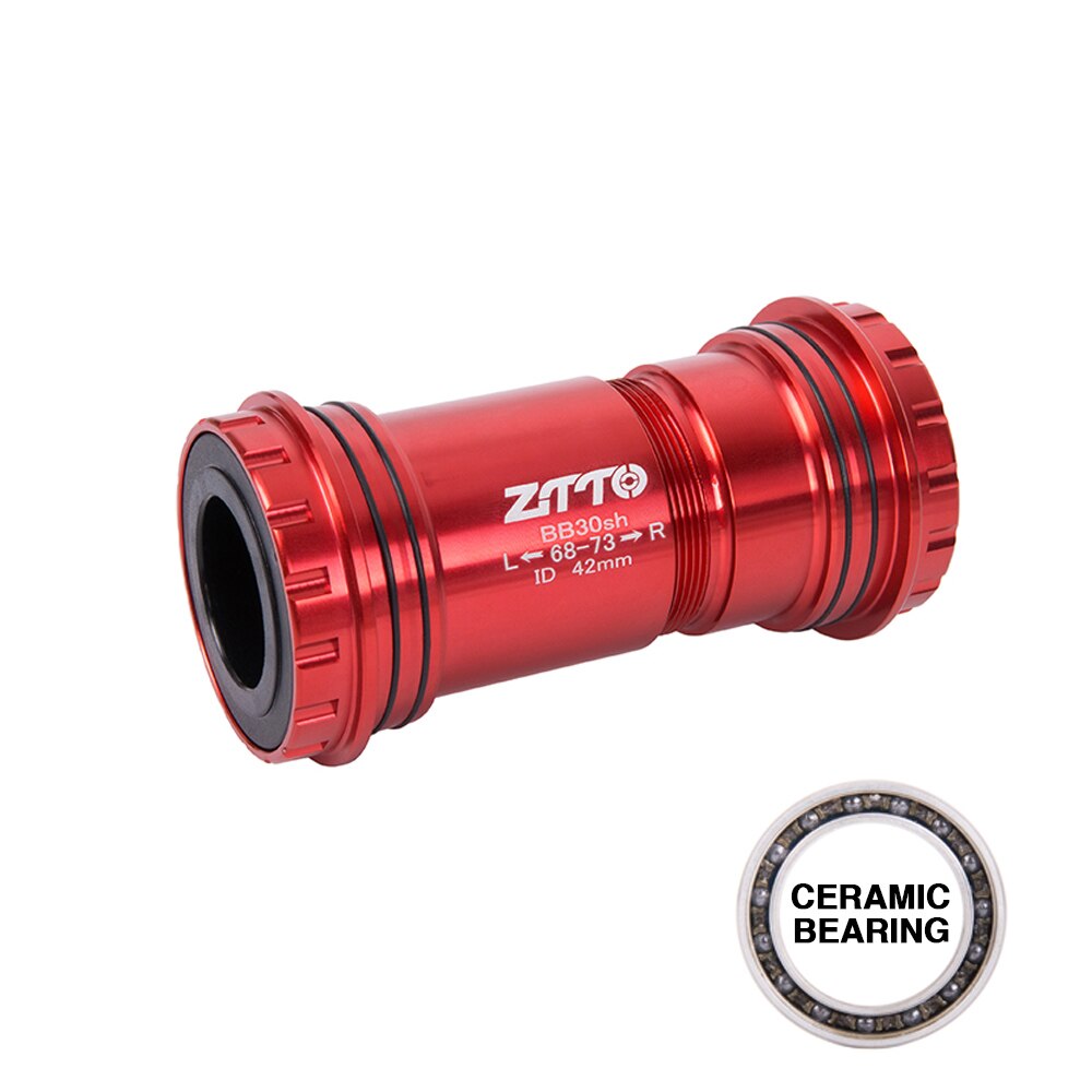 ZTTO BB30 24mm Bottom Brackets Ceramic Bearing Adapter Bicycle 42mm Center Shell Press Fit Axle MTB Road Bike Dual Silicone Seal