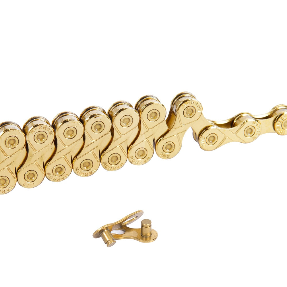 ZTTO MTB 10 Speed Gold Coating Chain Bicycle Road Bike Mountain 10S Golden Link Compatible With Any 10speed Groupset 10v 116L