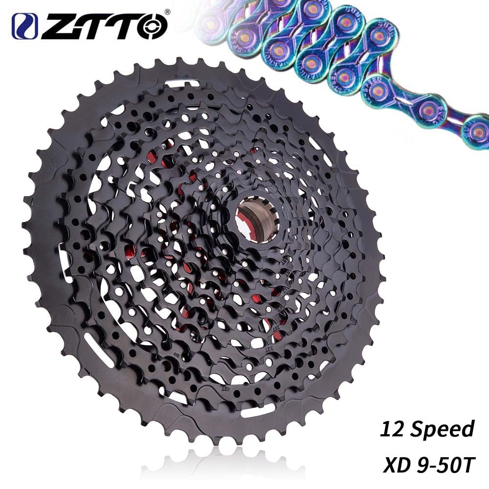 ZTTO MTB 12 Speed 9-50T Cassette XD Sprocket Black 9-50 Steel Cassette e13 556% Range 12s Compatible 12speed GX Eagle M7100 k7