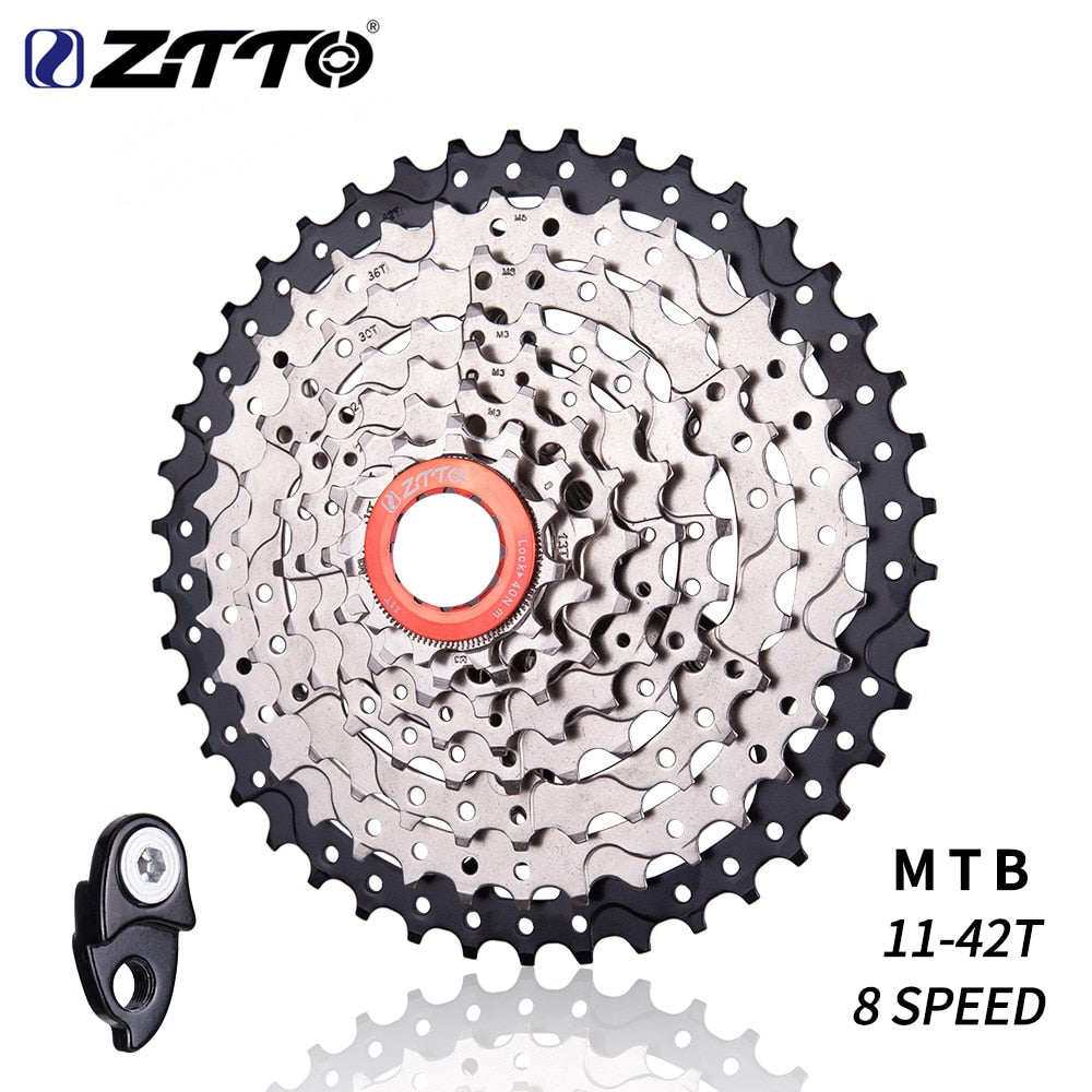 ZTTO Bicycle 8 Speed 11-42T Cassette Mountain Bike 8speed Steel 8s MTB 8v Freewheel Bicycle Parts For M410 M360 M310 Upgrade kit