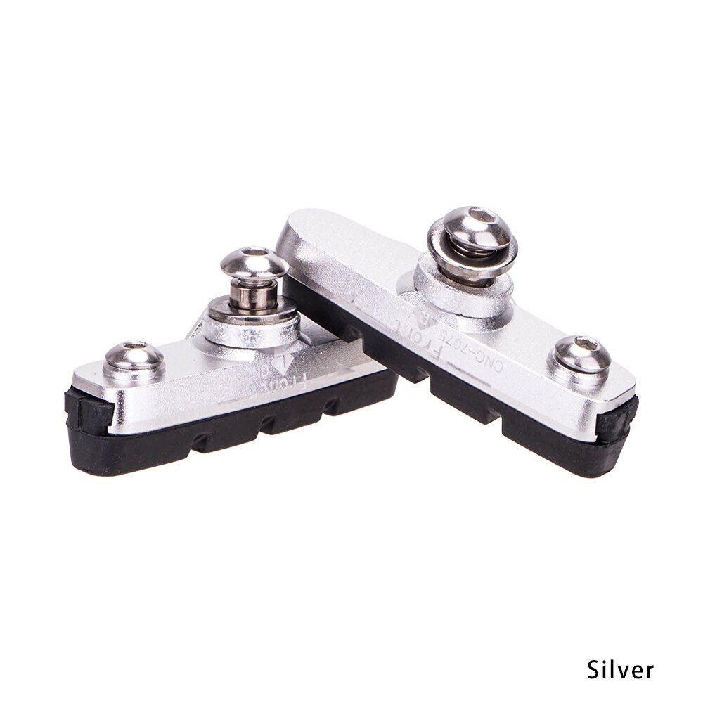 ZTTO Road Bike Caliper Brake Pads Replaceable Rubber CNC Aluminum Shell 1Pair Block Lightweight Braking Shoes For Carbon Part