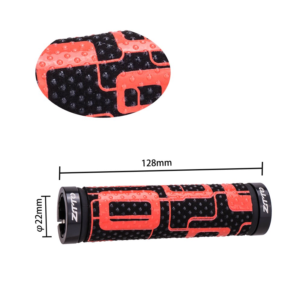 ZTTO MTB Bicycle Ergonomics Grips Mosaic Style Comfortable Massage Raised Dots Aluminum Alloy Clamp Ring