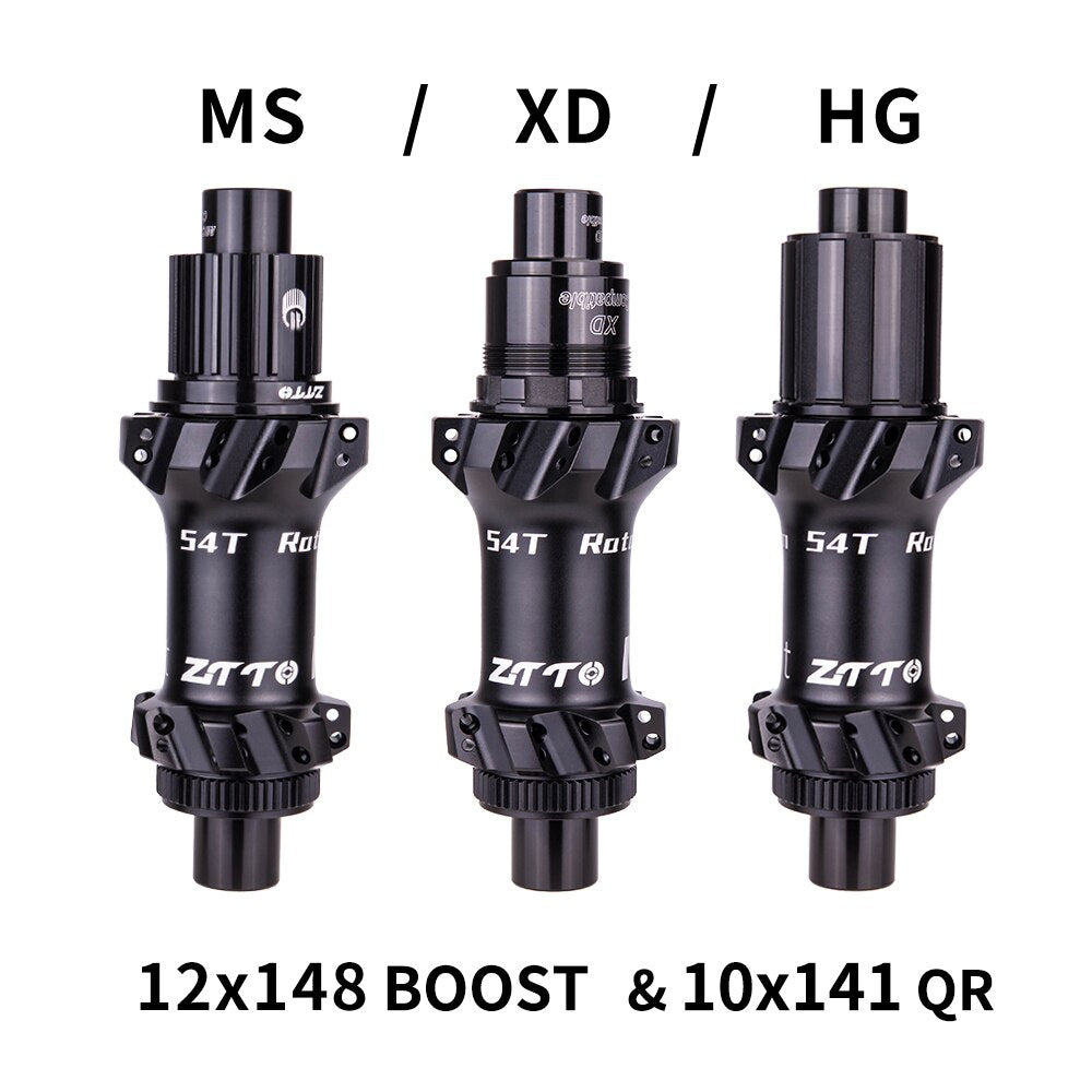 ZTTO M1 148 BOOST Hub Ratchet 28 Hole 54T HG XD MS Body 110x15 148x12 Thru Axle 28h Center Rotor lock Disc Brake Hub