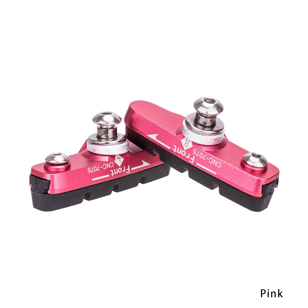 ZTTO Road Bike Caliper Brake Pads Replaceable Rubber CNC Aluminum Shell 1Pair Block Lightweight Braking Shoes For Carbon Part
