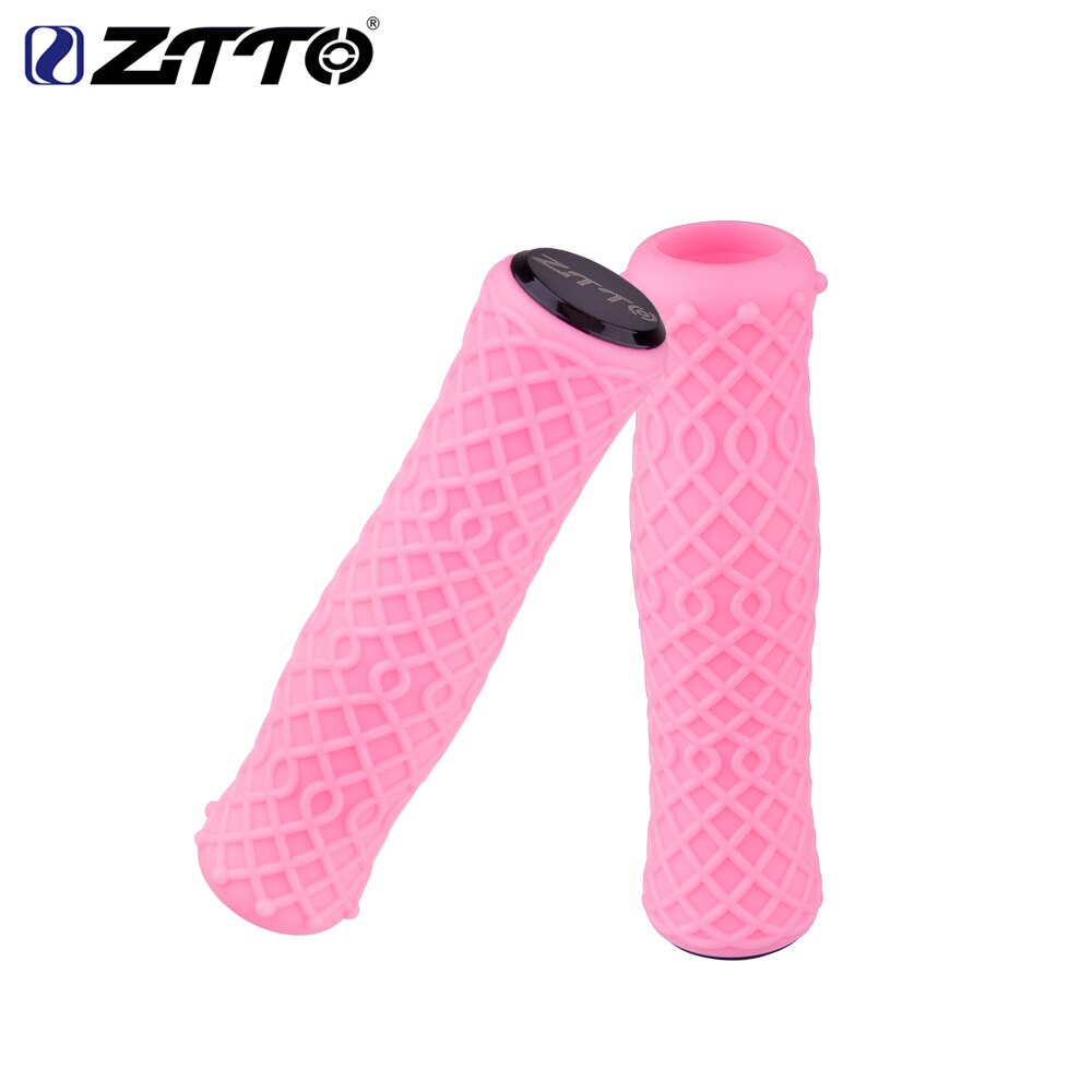 ZTTO 1 Pair Push Bike Pure Silicone Durable Gel Shock Proof Bicycle Grips with Bar end For MTB Mountain Bike Bicycle Parts