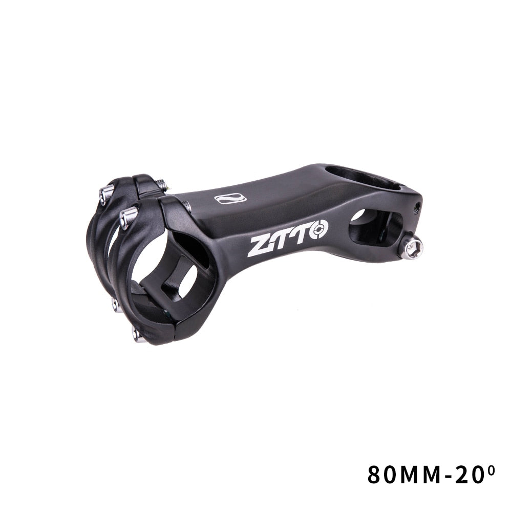 ZTTO Bicycle XC MTB Stem 80mm 20 Degree Road bike Gravel Aerodynamics Stem Negative angle High Strength Lightweight 31.8mm