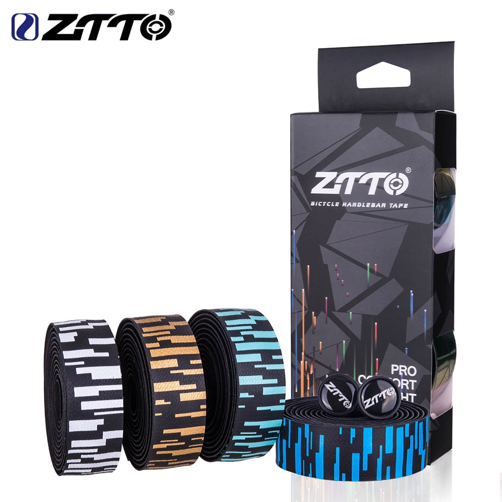 ZTTO Road Bike Handlebar tapes blue white gold teal Gradient color EVA PU Tape Durable Shock-Proof Bartape BD8