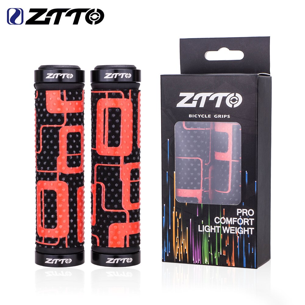 MTB Road Bike Handlebar Anti-slip Handle Grip Lock Bar Bicycle Red Black Rubber Grips High Density Sponge Bicycle Parts