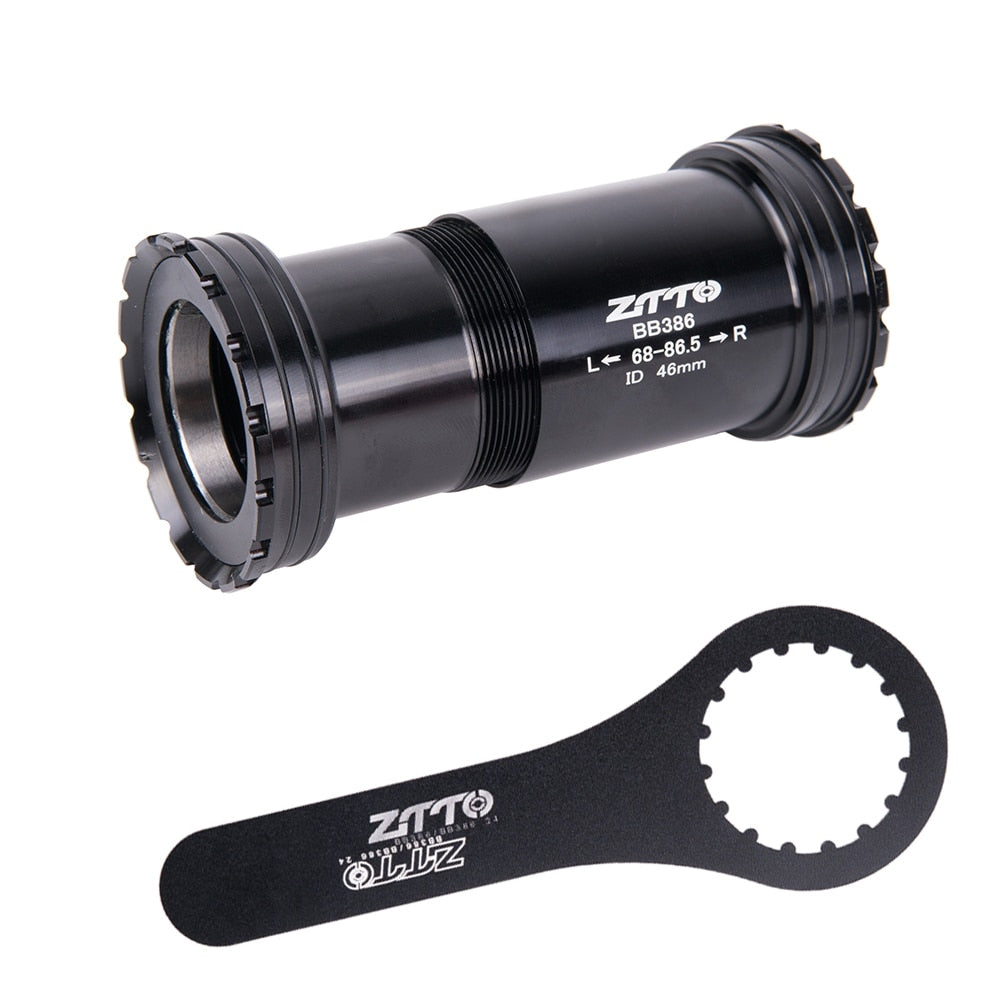 ZTTO BB386 Ceramic Bearing Press Fit Bottom Brackets 30mm Axis for MTB Road Bike 46mm Frame Durability Thread Lock BB 30 Crank