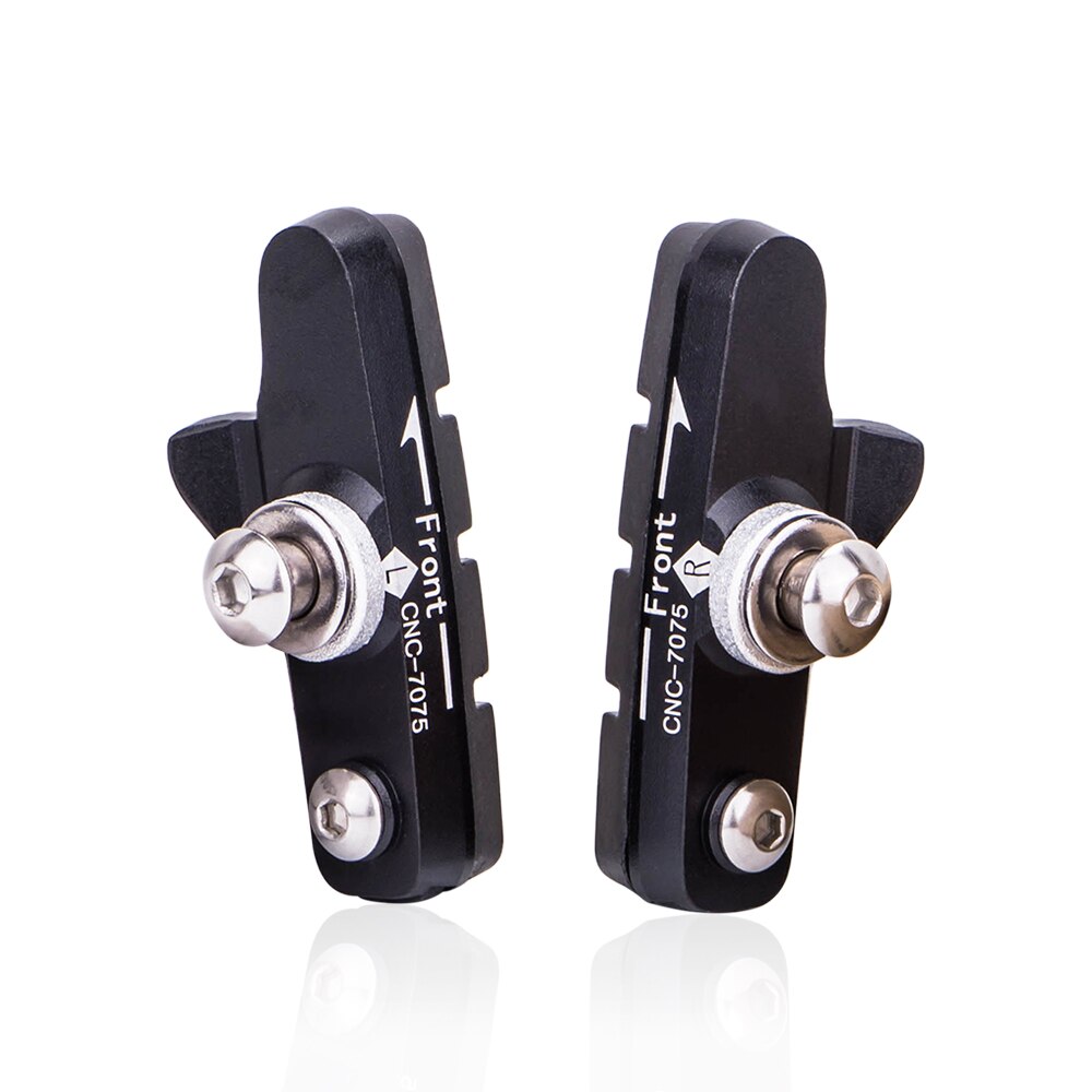 ZTTO Road Bike Caliper Brake Pads Replaceable Rubber CNC Aluminum Shell 1Pair Block Lightweight Braking Shoes For Carbon Part