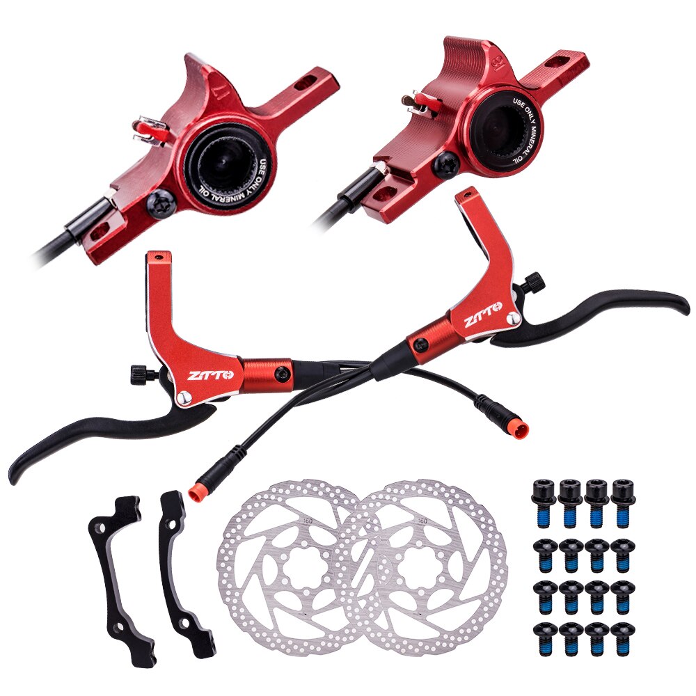 ZTTO MTB Hydraulic Disc Brake V1 CNC Calipers Dual Piston Left Front Right Rear Rotor Oil Pressure Ebike Power Cut M6100 MT200