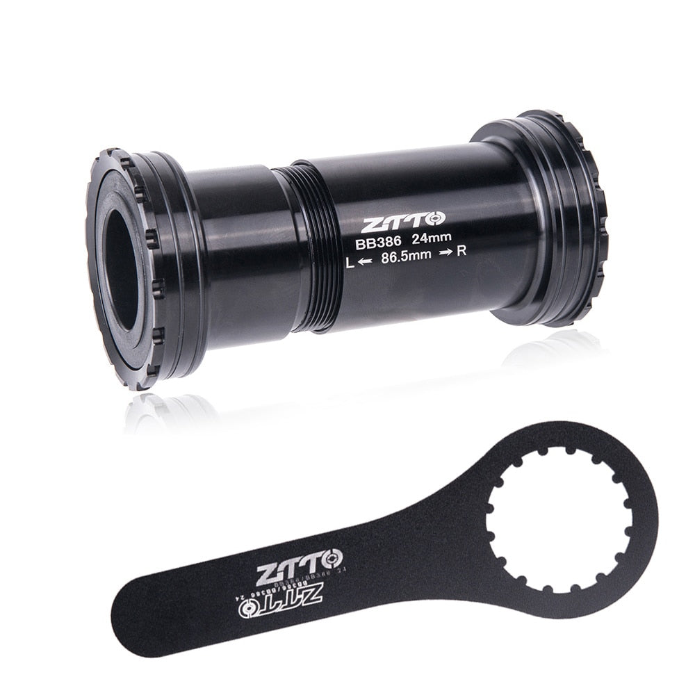 ZTTO BB386 CERAMIC 24 EVO Threaded Lock Press Fit Bottom Bracket for 386 Frame to 24mm Crankset Quality Center Adapter