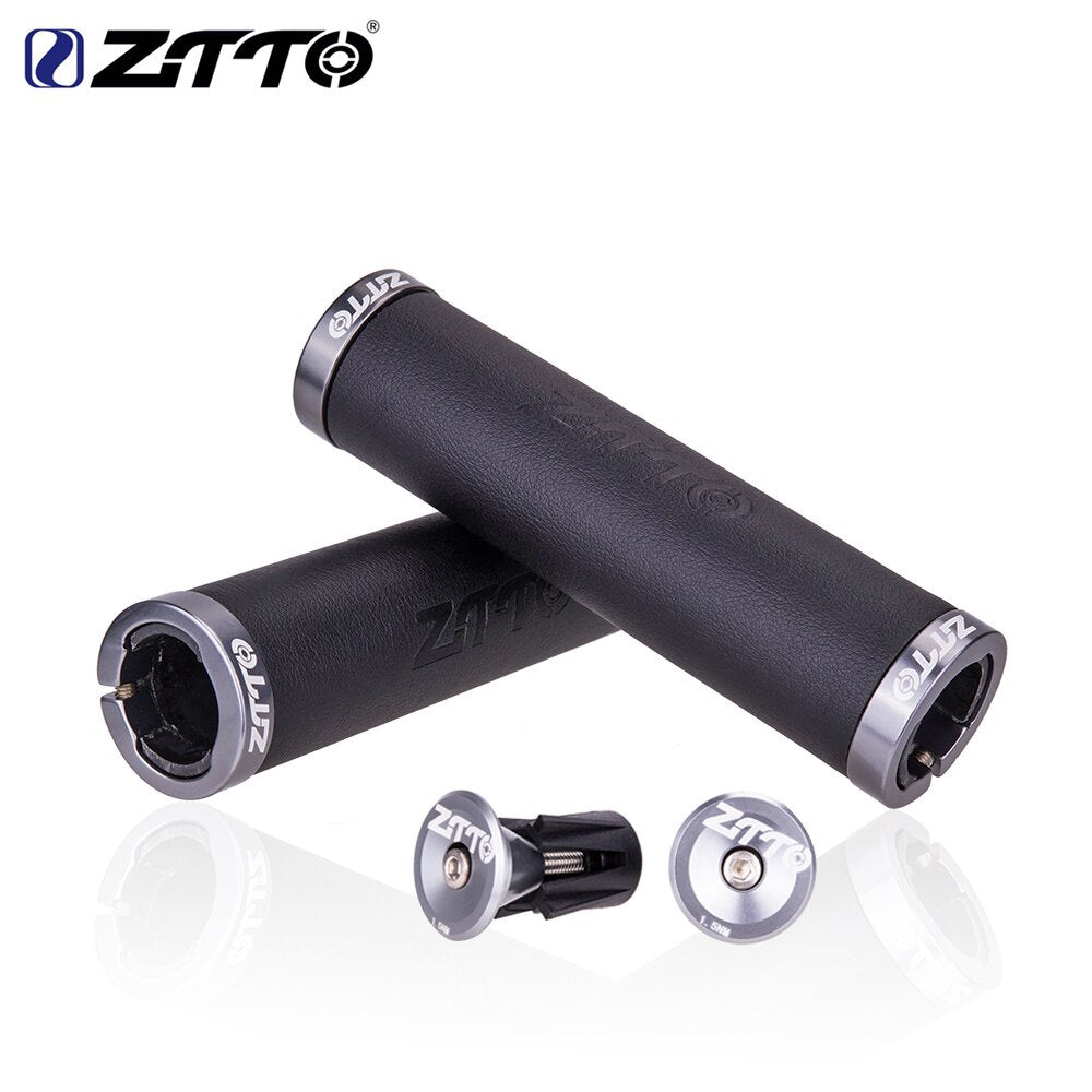 ZTTO MTB Bicycle Ergonomics leather grips Retro style well-matched with Titanium frame Hand stitch grips handle