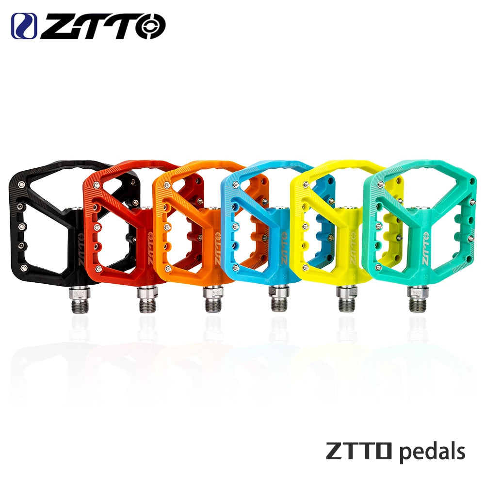 ZTTO MTB Ultralight Flat Pedal Bearings XC AM Mountain BMX Anti-slip Big Foot DU Bushing Colorful Nylon Plastic 9/16" Bicycle