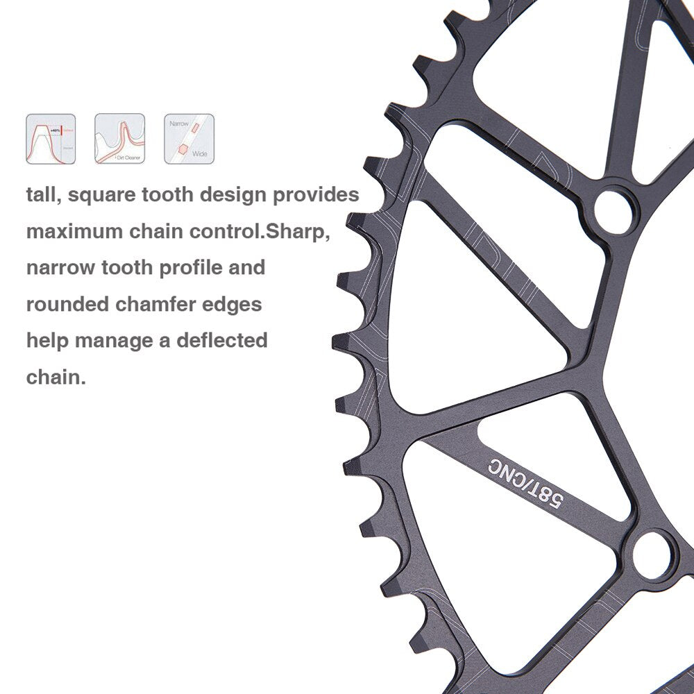ZTTO Road Bike 130mm BCD Round Narrow Wide Single Speed Chain ring 1x System Gravel Aluminum Folding Bike Chainring Chainwheel